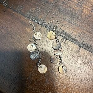 Boho Shell Disc Dangle Earrings
